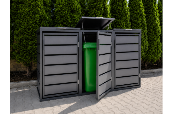 ZABUDOWA ŚMIETNIKOWA 3x120L kolor GRAFIT
